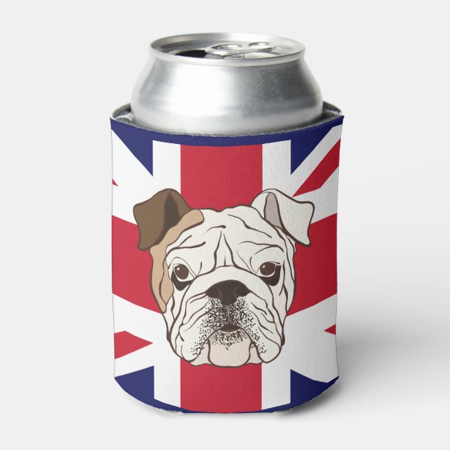 English Bulldog & Union Jack Can Cooler (Can Front)