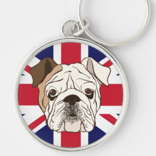 English Bulldog & Union Jack Keychain