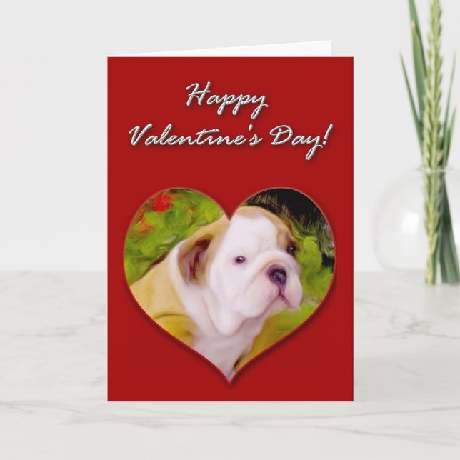 English Bulldog Valentines Day Card (Front)