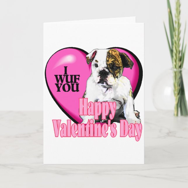 English Bulldog Valentine's Day Holiday Card (Front)