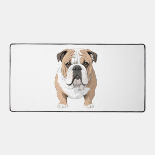 English Bulldog Vector Art with Vibrant Colours Desk Mat