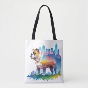 English Bulldog Vintage Animal Nature Environment Tote Bag