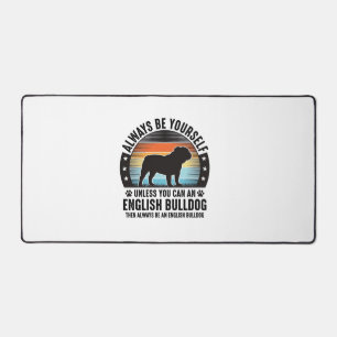 English Bulldog Vintage Sunset Dog Lover Shirt Des Desk Mat