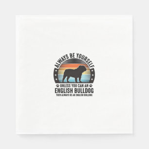 English Bulldog Vintage Sunset Dog Lover Shirt Des Napkin