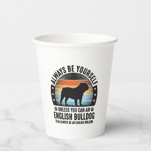 English Bulldog Vintage Sunset Dog Lover Shirt Des Paper Cups