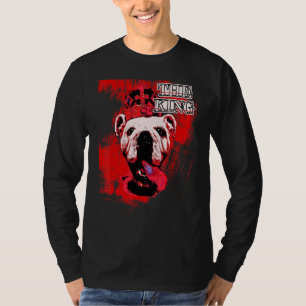 English Bulldog With Crown Dogs Motif T-Shirt