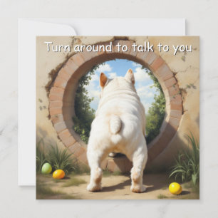 English Bulldog - with Family Name Holiday Card