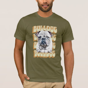 English Bulldog with Retro Font T-Shirt