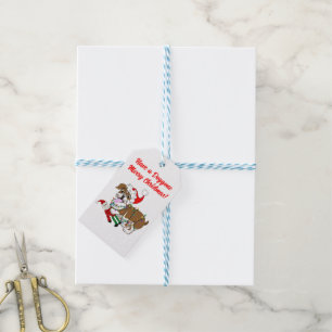 English Bulldog With Xmas Lights Gift Tags