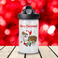English Bulldog With Xmas Lights Merry Christmas