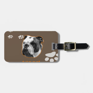 English Bulldog Woof Luggage Tag