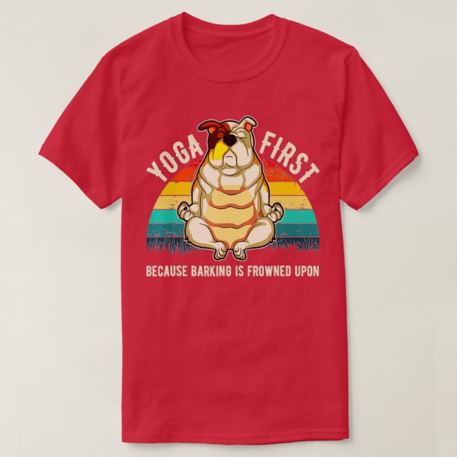 English Bulldog Yoga Idea T-Shirt (Design Front)