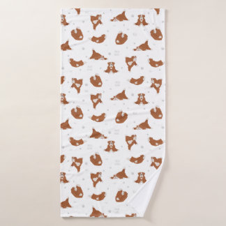 English bulldog yoga pose towel