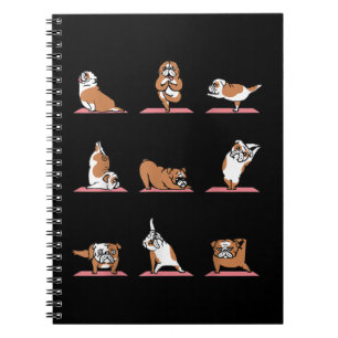 English Bulldog Yoga Puppy Yoga Poses and Meditati Notebook