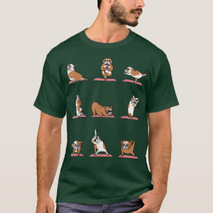 English Bulldog Yoga Puppy Yoga Poses and Meditati T-Shirt