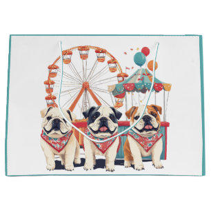 English Bulldogs At A Carnival Large Gift Bag