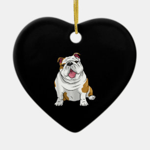 English Bulldogs Awesome Funny Bulldog Pups Dogs Ceramic Tree Decoration