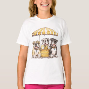 English Bulldogs Running A Lemonade Stand T-Shirt