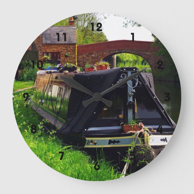 English Canal boat Large Clock (Front)