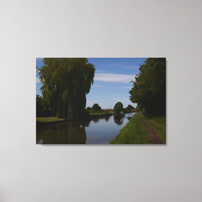English Canal Scene Canvas Print (Front)