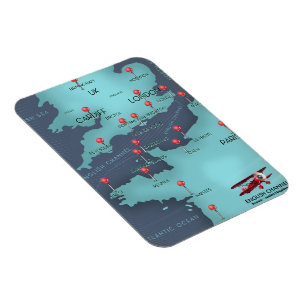 English Channel Nautical Map Magnet