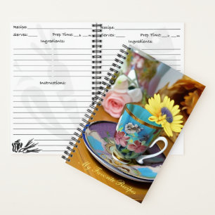 English China Tea Cup - My Favourite Recipes Notebook