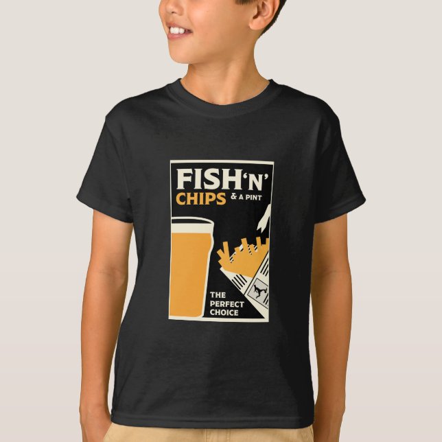 English Classic Fish And Chips       T-Shirt (Front)