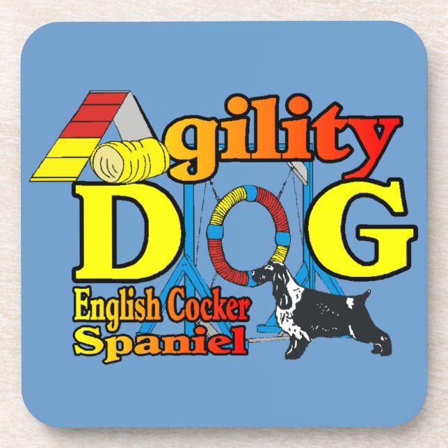 English Cocker Spaniel Agility Coaster (Front)