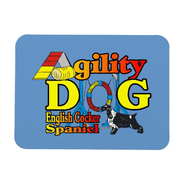 English Cocker Spaniel Agility Magnet (Horizontal)