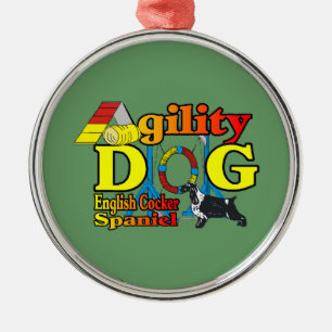 English Cocker Spaniel Agility Metal Tree Decoration