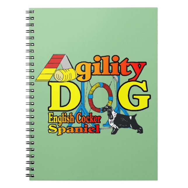 English Cocker Spaniel Agility Spiral Notebook (Front)