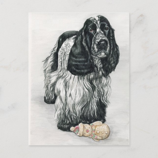 English Cocker Spaniel Art Postcard (Front)