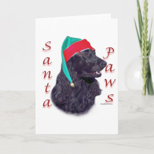 English Cocker Spaniel (blk) Santa Paws Holiday Card