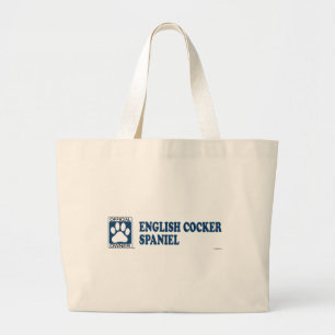 English Cocker Spaniel Blue Large Tote Bag
