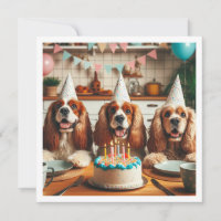 English Cocker Spaniel card,  Spaniel birthday