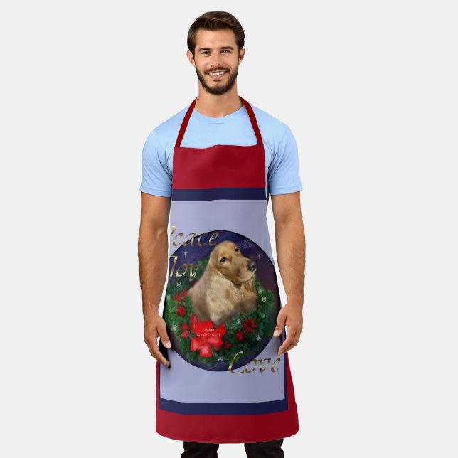English Cocker Spaniel Christmas Apron (Worn)