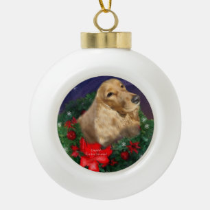 English Cocker Spaniel Christmas Ceramic Ball Christmas Ornament