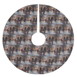 English Cocker Spaniel Christmas Festive Season Brushed Polyester Tree Skirt