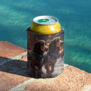 English Cocker Spaniel Christmas Festive Season Can Cooler