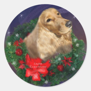 English Cocker Spaniel Christmas Gifts Classic Round Sticker