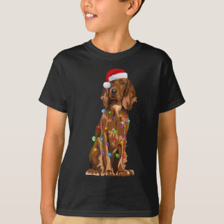 English Cocker Spaniel Christmas Lights Xmas Dog L T-Shirt