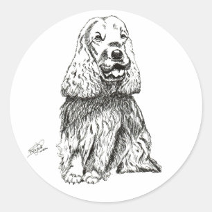 English Cocker spaniel Classic Round Sticker