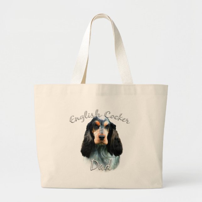 English Cocker Spaniel Dad 2 Large Tote Bag (Front)