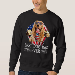 English Cocker Spaniel Dad American Flag 4th Of Ju Sweatshirt