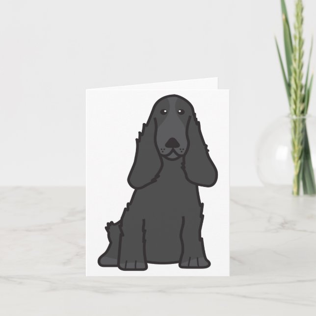 English Cocker Spaniel Dog Cartoon Card (Front)