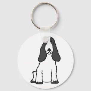 English Cocker Spaniel Dog Cartoon Key Ring