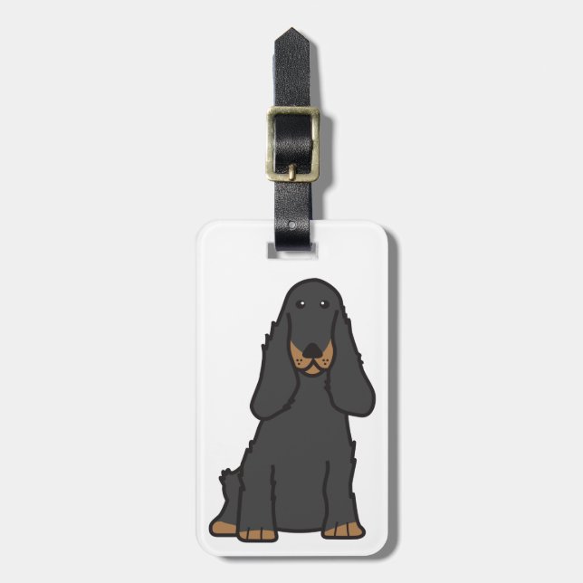 English Cocker Spaniel Dog Cartoon Luggage Tag (Front Vertical)