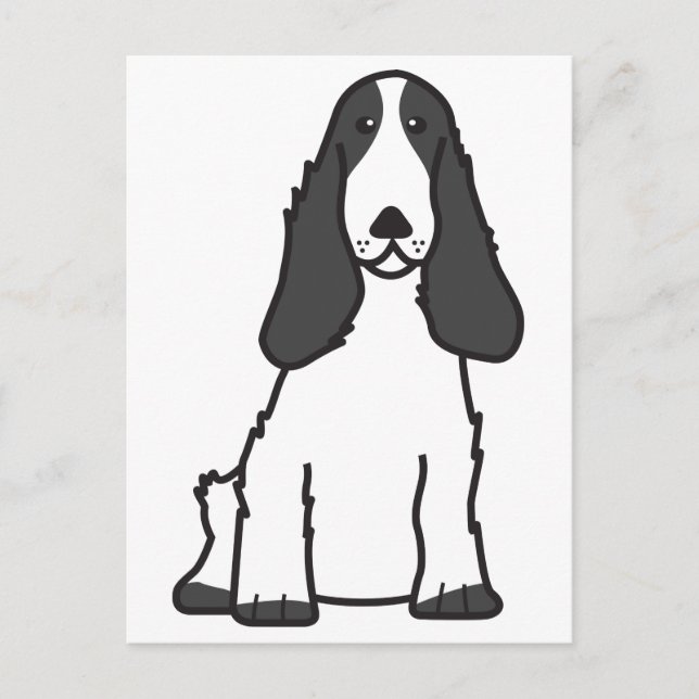 English Cocker Spaniel Dog Cartoon Postcard (Front)