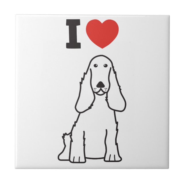 English Cocker Spaniel Dog Cartoon Tile (Front)