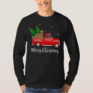 English Cocker Spaniel Dog Riding Red Truck Christ T-Shirt